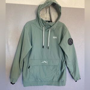 DOPE SNOW Wylie MMIX Snowboard Olive Pullover Jacket Hoody Men’s Medium F-21